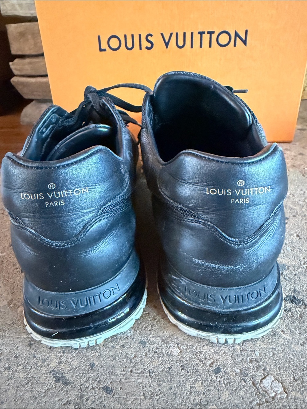 Auth. Louis Vuitton Black Men’s Run Away Sneakers - Picture 4 of 14